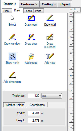 Draw tools tab