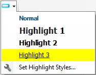 Item highlight styles